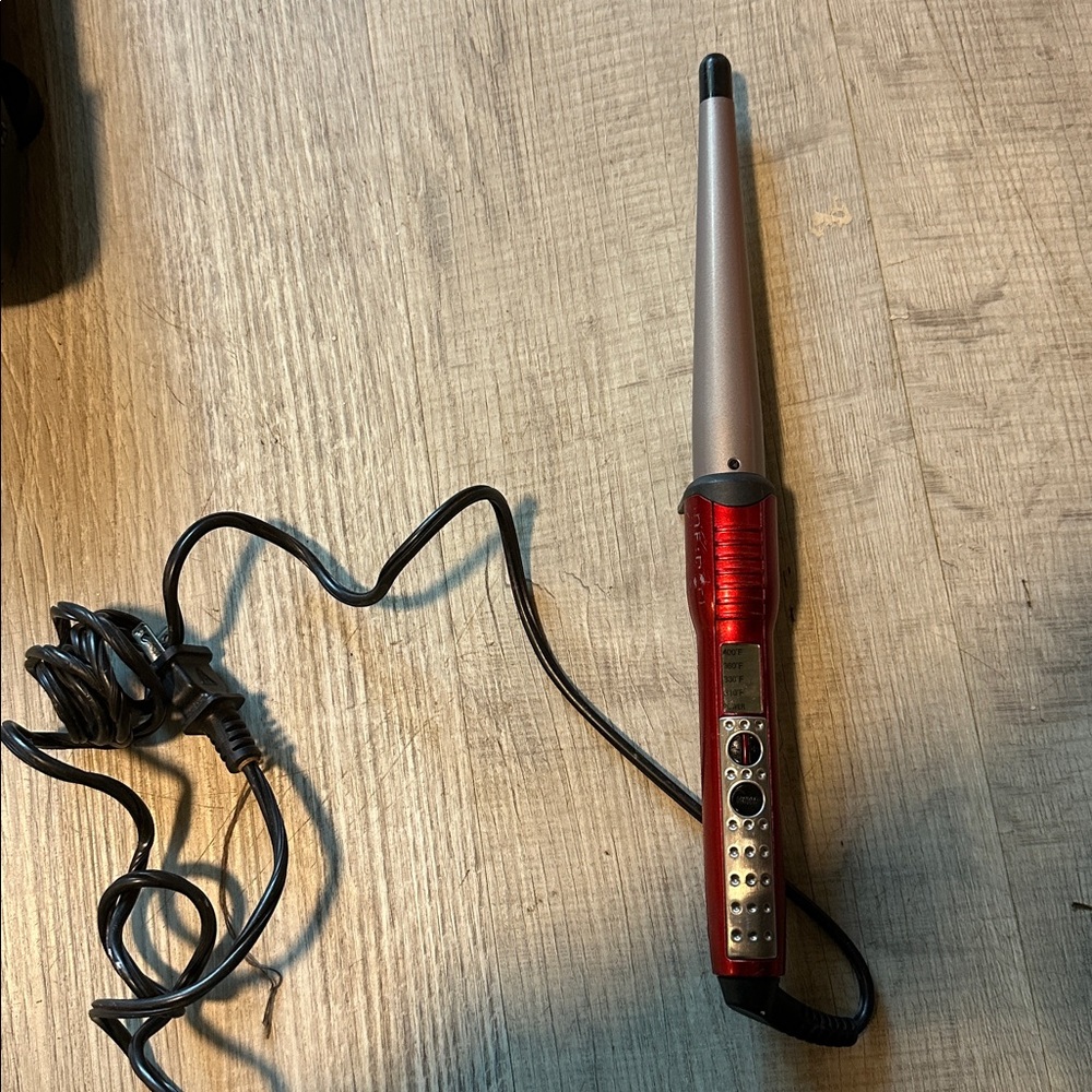 Red and Silver Curling Wand